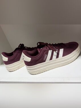 adidas Platform Sneaker in Burgundy and White